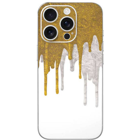 Paint Splatter Gold iPhone 16 Pro Skin